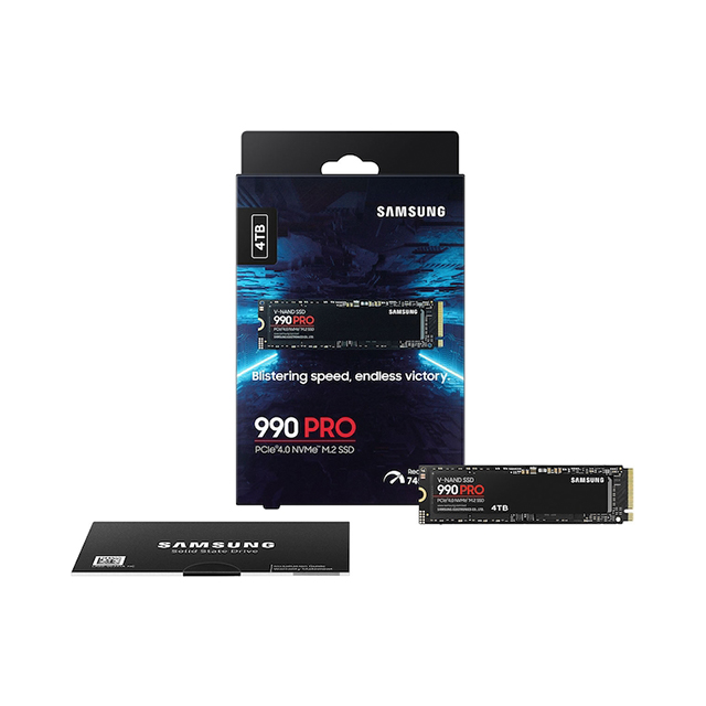 Unidad de Estado Solido SSD NVMe M.2 Samsung 990 Pro, 4TB, 7,450/6,900 MB/s, PCIe 4.0 - MZ-V9P4T0B/AM