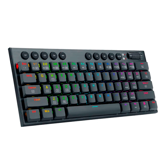 Teclado Gamer Mecanico Redragon Horus Mini RGB Black, Switches Red Ultra Low Profile, Alámbrico, Iluminación RGB, Inglés - K618-RGB-SP RD