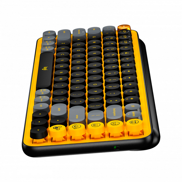 Teclado Mecánico Inalámbrico Logitech POP Keys Blast, Teclas para emojis intercambiables, Bluetooth, USB Logi Bolt, Inglés - 920-010713 