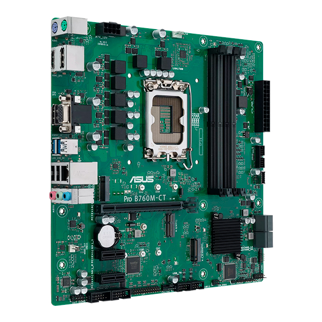 Tarjeta Madre ASUS Business Pro B760M‑CT‑CSM, LGA1700, Intel B760, DDR5, Micro ATX, HDMI/DP/VGA, USB‑C, TPM, Soporte IT Empresarial – PRO‑B760M‑CT‑CSM