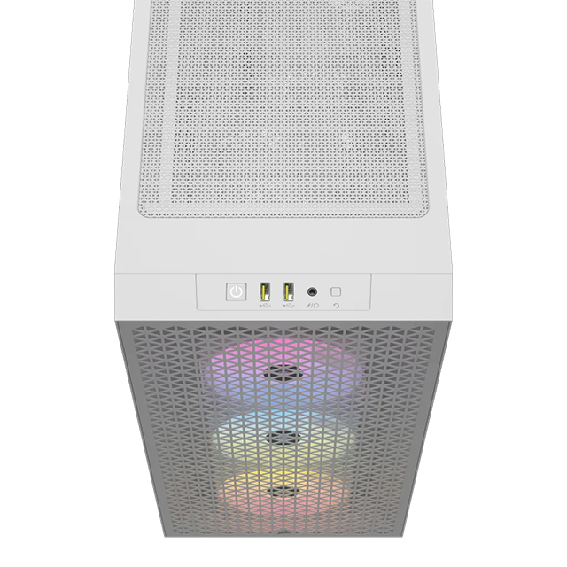 Gabinete Corsair 3000D Airflow RGB | iCUE | Blanco | RGB | Cristal Templado | 3 Ventiladores AR120 RGB  | ATX - CC-9011256-WW