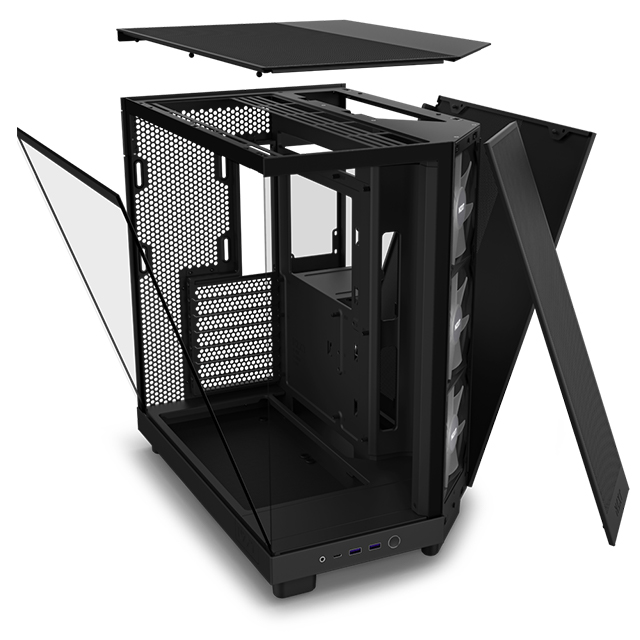 Gabinete NZXT H6 Flow RGB Negro, ATX, Cristal Templado, 3 Ventiladores RGB - CC-H61FB-R1