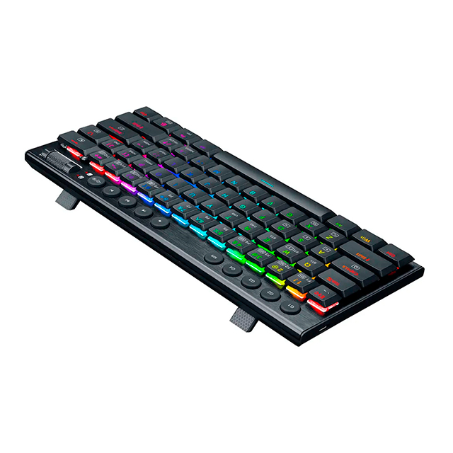 Teclado Gamer Mecanico Redragon Horus Mini RGB Black, Switches Red Ultra Low Profile, Alámbrico, Iluminación RGB, Inglés - K618-RGB-SP RD