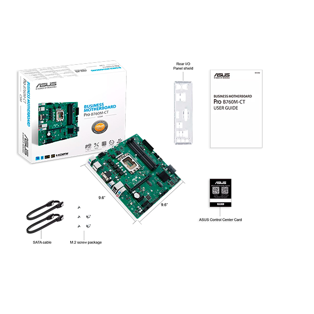 Tarjeta Madre ASUS Business Pro B760M‑CT‑CSM, LGA1700, Intel B760, DDR5, Micro ATX, HDMI/DP/VGA, USB‑C, TPM, Soporte IT Empresarial – PRO‑B760M‑CT‑CSM