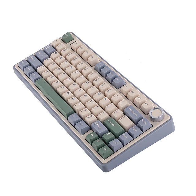 Teclado mecánico Aula F75 inalámbrico, 70%, triple conexión, Reaper switch, gasket 7 niveles, RGB, morado/beige/verde – 8500-0012