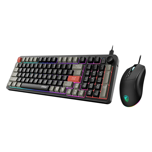Combo Teclado y Mouse Gamer MSI FORGE GK110 COMBO US, Alámbrico USB 2.0, Teclado RGB de Membrana, Mouse 12,800 DPI, 7 Botones, Inglés – FORGE GK110 COMBO US