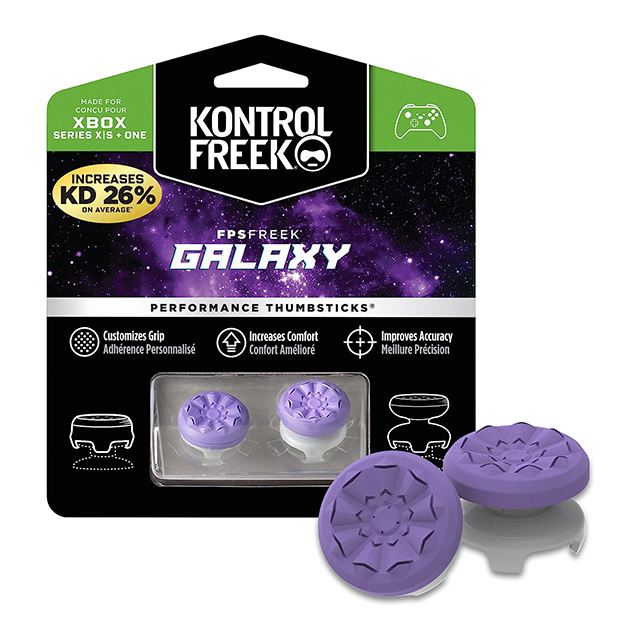 KontrolFreek - FPS Freek Galaxy para Xbox Series X/S | Performance Thumbsticks | 2 Alturas elevadas, Cóncavo | Morado