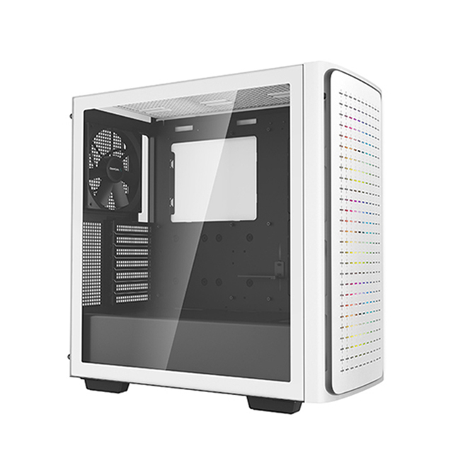 Gabinete DeepCool CK560 White, Midtower, Cristal Templado, Incluye 3 ventiladores ARGB, Mini-ITX / Micro-ATX / ATX / E-ATX, R-CK560-WHAAE4-G-1