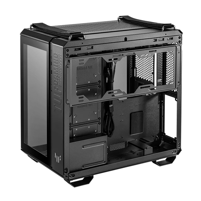 Gabinete Asus TUF Gaming GT502 Black | ATX, Micro-ATX, Mini-ITX | Doble Cámara | Vista Panorámica | Panel frontal con USB tipo C de alta velocidad | Tooless | GT502/BLK/TG