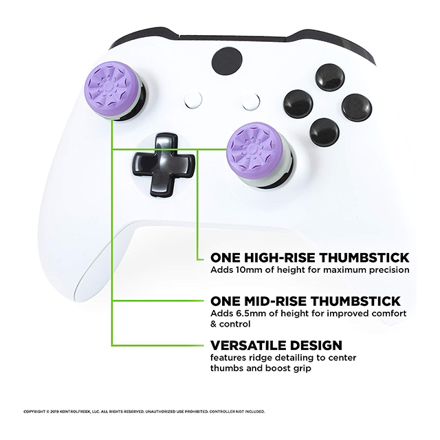 KontrolFreek - FPS Freek Galaxy para Xbox Series X/S | Performance Thumbsticks | 2 Alturas elevadas, Cóncavo | Morado