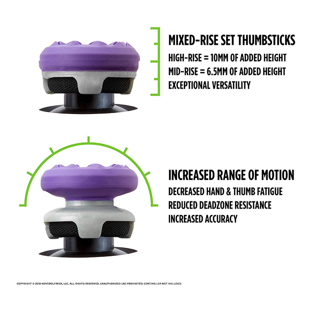 KontrolFreek - FPS Freek Galaxy para Xbox Series X/S | Performance Thumbsticks | 2 Alturas elevadas, Cóncavo | Morado