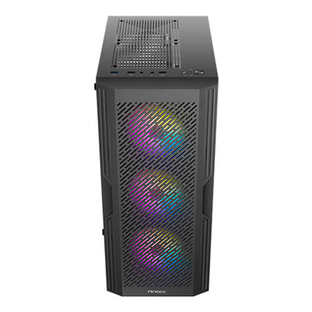 Gabinete Antec AX20 Elite, Mid-Tower ATX, 4 Ventiladores RGB, Vidrio Templado, Soporta ATX/Micro-ATX/Mini-ITX, Negro – 0-761345-10066-3