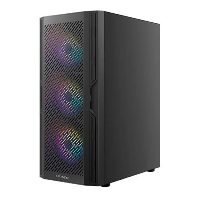 Gabinete Antec AX20 Elite, Mid-Tower ATX, 4 Ventiladores RGB, Vidrio Templado, Soporta ATX/Micro-ATX/Mini-ITX, Negro – 0-761345-10066-3