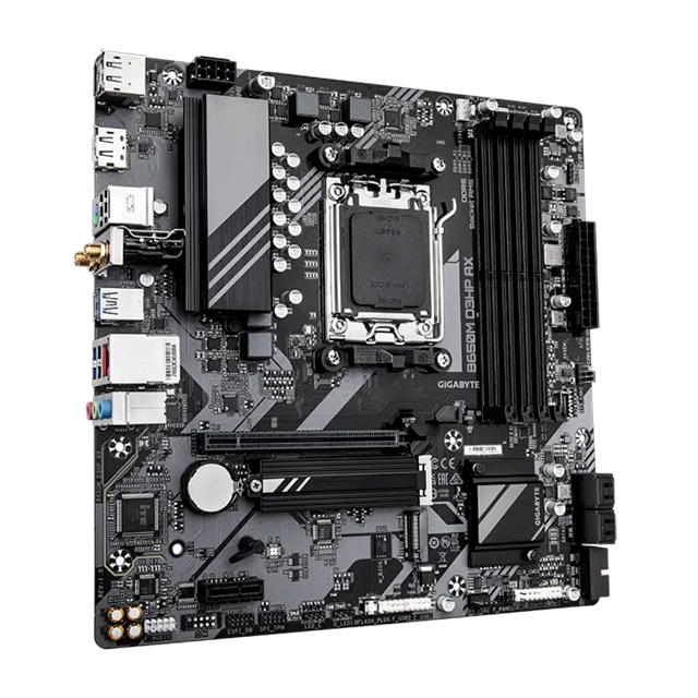 Tarjeta Madre Gigabyte B650M D3HP AX, AM5, DDR5, M.2, Wi-Fi 6E, PCIe 4.0, Micro ATX – B650M D3HP AX
