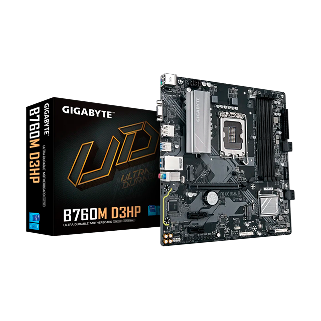 Tarjeta Madre Gigabyte B760M D3HP, LGA1700, DDR5, Micro-ATX, PCIe 4.0, M.2 NVMe - B760M D3HP