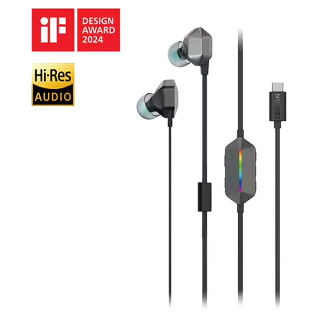 Audífonos Lenovo Legion E510, 7.1 Surround, Intrauditivos, Gaming, Alámbricos USB-C, Color Gris – GXD1N40797
