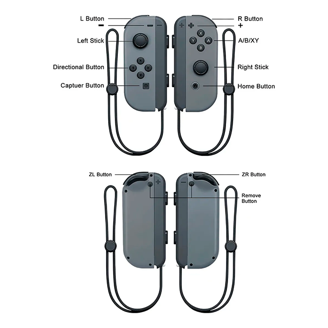 Controles Joy-Con Izquierdo y Derecho para Nintendo Switch, Color Gris