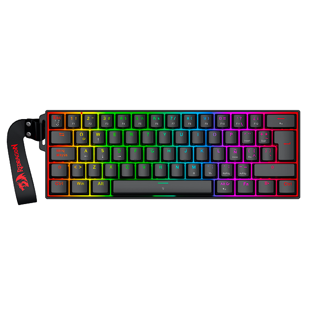 Teclado Gamer Redragon Fizz Magnetic Black K617RGB-MP, 60%, switches magnéticos Hall Effect, RGB, USB-C – K617RGB-MP