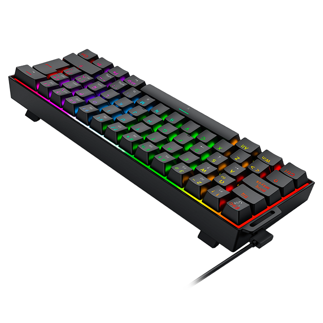 Teclado Gamer Redragon Fizz Magnetic Black K617RGB-MP, 60%, switches magnéticos Hall Effect, RGB, USB-C – K617RGB-MP