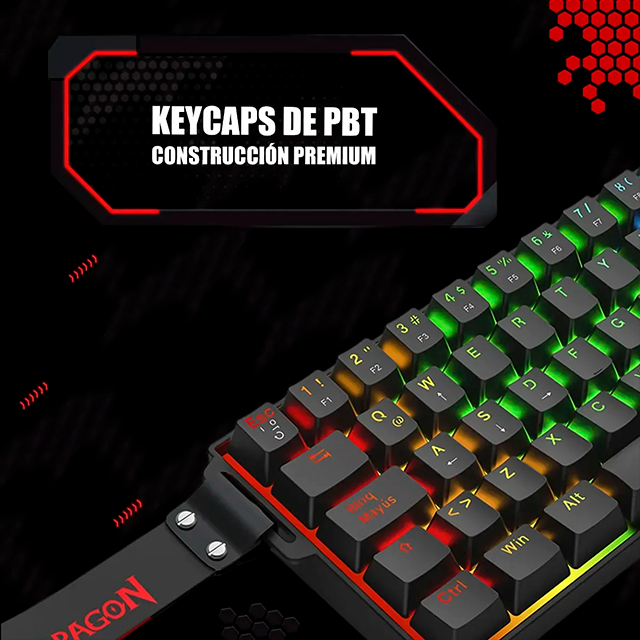 Teclado Gamer Redragon Fizz Magnetic Black K617RGB-MP, 60%, switches magnéticos Hall Effect, RGB, USB-C – K617RGB-MP