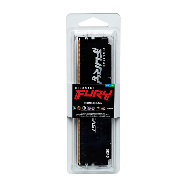 Memoria RAM Kingston Fury Beast Black, 8GB, DDR5, 5600MHz, CL40, XMP - KF556C40BB-8