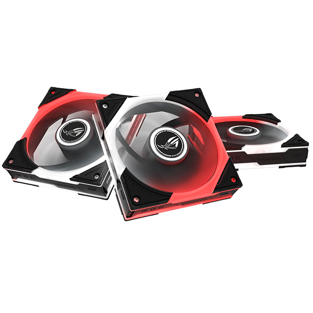 Kit de 3 Ventiladores ASUS ROG Eurux GR120, 120 mm, ARGB, 2600 RPM, 85 CFM, 4.5 mmH₂O, Aura Sync, Negro/Blanco – 90DA00J0-B08020