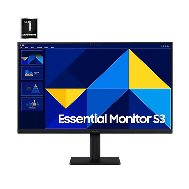 Monitor Samsung Essential S3 S30GD, 24", FHD 1920×1080, IPS, 100 Hz, HDMI, D-Sub, negro – LS24D300GALXZX