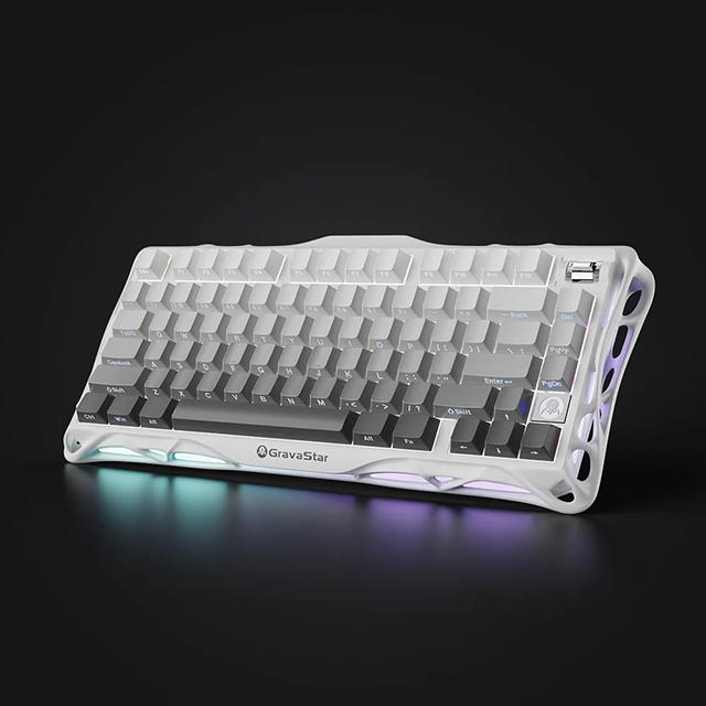 Teclado Mecánico Gamer GravaStar Mercury K1, 75%, inalámbrico, Gradient White – GS K1_GWHT