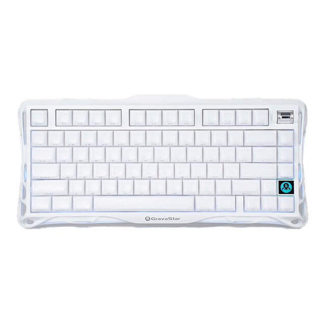 Teclado Mecánico Inalámbrico GravaStar Mercury K1 Opaline White, 75%, 79 Teclas, Switches Lineales, Bluetooth 5.0, 2.4 GHz, USB-C, RGB – GS K1_WHT
