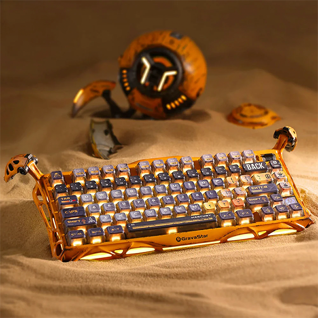 Teclado Mecánico Gamer GravaStar Mercury K1 Pro Special Edition, 75%, inalámbrico, Battle-Worn Yellow – GS K1 PRO_YLW