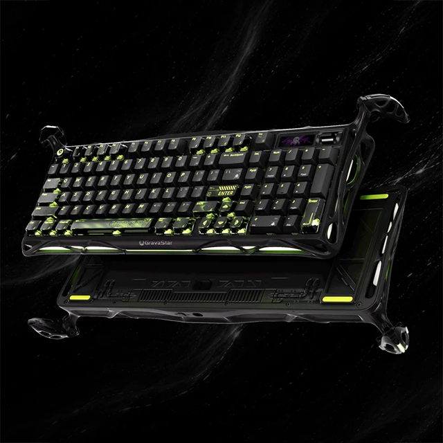 Teclado Mecánico Inalámbrico GravaStar Mercury K98 Pro Phantom Black, 98%, 98 Teclas, Pantalla TFT 1.65", 8000 Hz, Bluetooth 5.4, 2.4 GHz, RGB – GS K98 PRO_GM