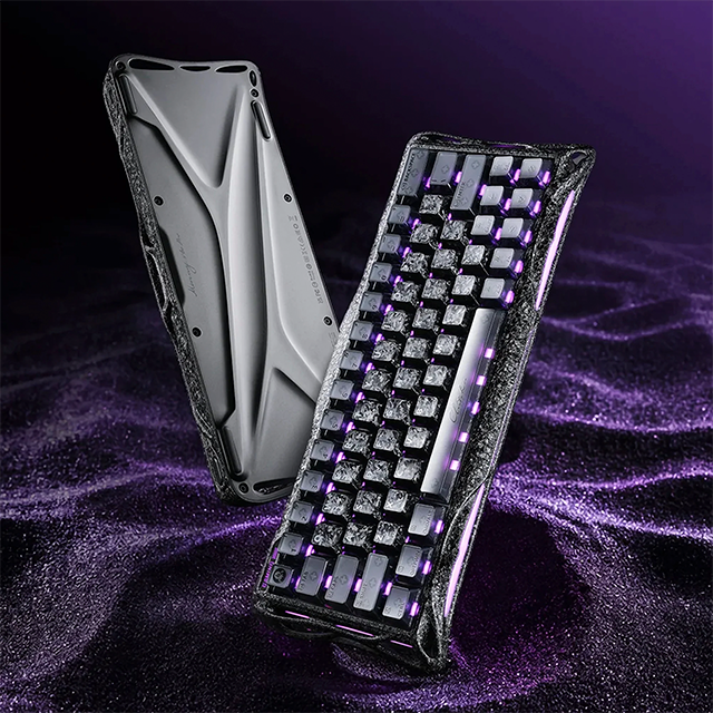Teclado Mecanico GravaStar Mercury V60 Pro Cyber Frost Black, 60%, Switches Magnéticos Hall Effect, 8000 Hz, Rapid Trigger, RGB – GS V60 PRO_CF_BLK