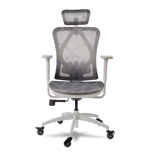 Silla Gamer Munfrost NEXUS, Gris con Blanco, Reclinable, Soporte Lumbar, Ruedas Tipo Patín, Pistón Clase 4, Hasta 180 kg – MFMSIN2W