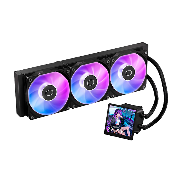 Enfriamiento Líquido Cooler Master MasterLiquid Core LCD 360, AIO 360 mm, pantalla LCD 4", ARGB, negro – MLX-D36M-A18PA-RL