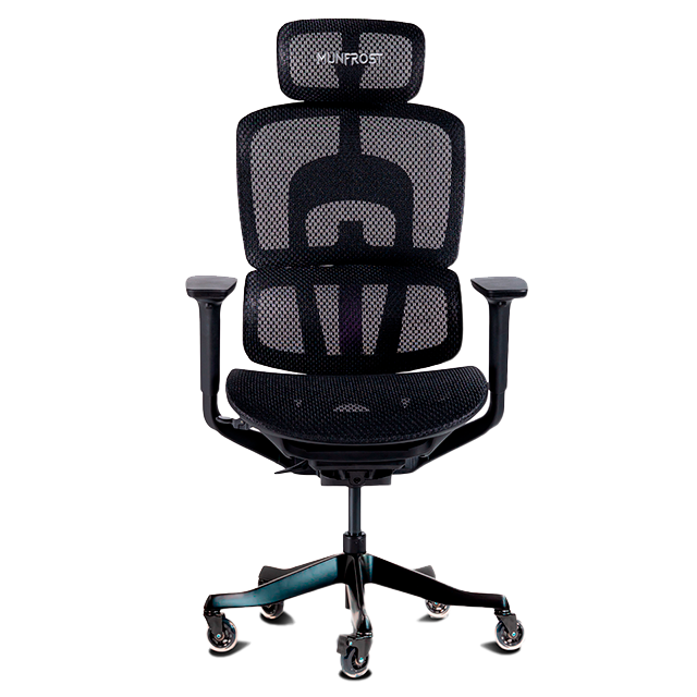 Silla Gamer Munfrost NEO, reclinable, soporte lumbar ajustable, ruedas tipo patín, hasta 180 kg, negro con morado – MFMSINEB