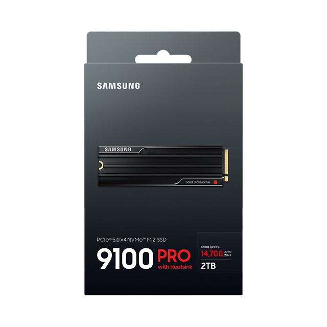 Unidad De Estado Solido SSD Samsung 9100 PRO 2 TB con Disipador, M.2 2280, PCIe 5.0 ×4, NVMe 2.0, Lectura 14,700 MB/s, Escritura 13,400 MB/s – MZ-VAP2T0CW