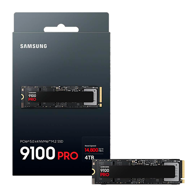 Unidad de Estado Sólido SSD Samsung 9100 PRO 4TB, M.2 2280, PCIe 5.0 ×4, NVMe 2.0, 14,800/13,400 MB/s – MZ-VAP4T0B/AM