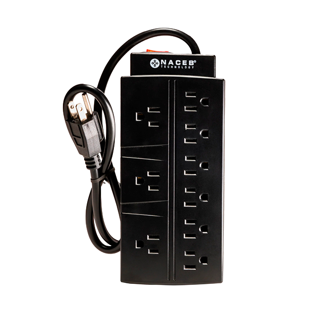 Barra Multicontacto NA-0707, 9 salidas, protección básica, cable integrado – NA-0707