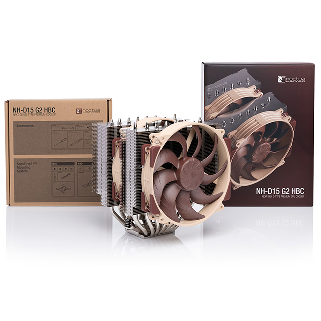 Disipador de Aire Noctua NH-D15 G2 HBC, Doble Torre, 2× Ventiladores NF-A14x25r G2 PWM 140 mm, 8 Heatpipes, Base HBC, Intel/AMD – NH-D15 G2 HBC