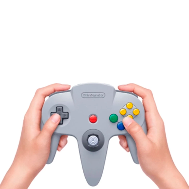 Control Inalámbrico Nintendo 64 para Nintendo Switch Online, Diseño Clásico N64, Vibración Integrada, USB-C, Gris – HAC-043