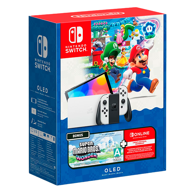 Consola Nintendo Switch OLED + Super Mario Bros. Wonder + 3 Meses Nintendo Switch Online 
