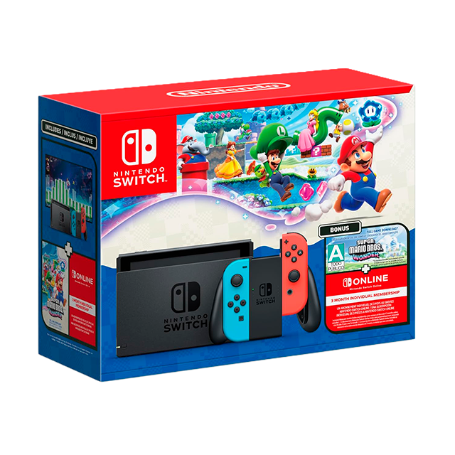 Consola Nintendo Switch + Super Mario Bros. Wonder + 3 Meses Nintendo Switch Online