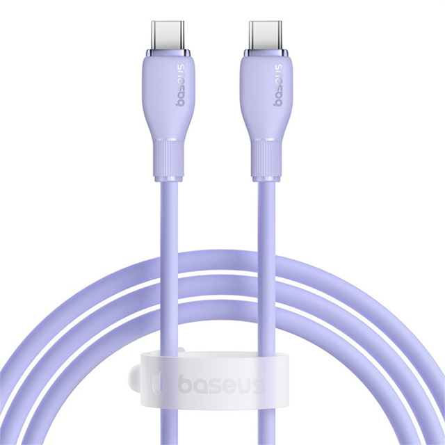 Cable de Carga Baseus USB-C a USB-C, 100W, 5A, 1.2 m, Morado – P10355702511-B3