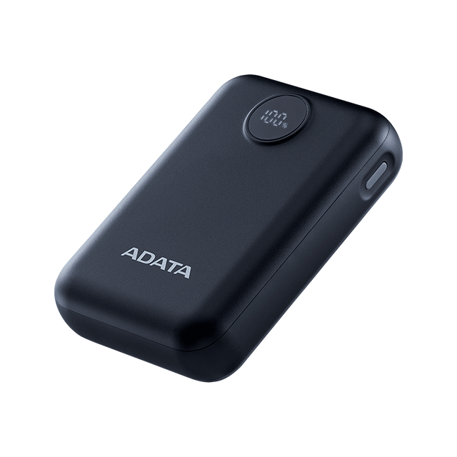 Power Bank ADATA C100, 10,000 mAh, Carga Simultánea para 2 Dispositivos, Indicador LED, Negro – PC10022-12BK