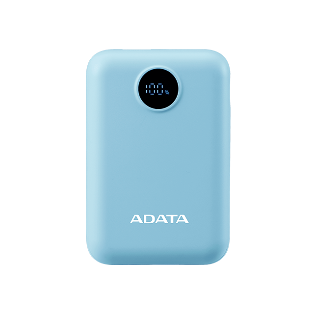 Power Bank ADATA C100, 10,000 mAh, Carga Dual, Indicador LED, Azul – PC10022-12LB