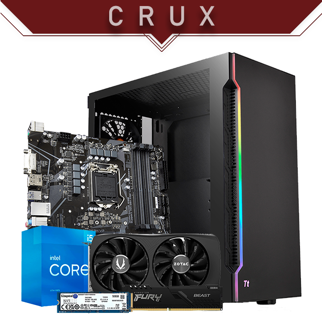 PC Gamer Crux | Intel Core i5 11400 | 16GB 3200Mhz | RTX 4060 | 500GB SSD NVMe M.2