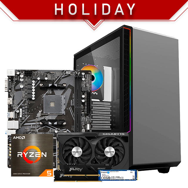 PC Gamer Holiday | Ryzen 5 5500 | 16 GB 3200 MHz | SSD M.2 1 TB | RTX 4060 8 GB