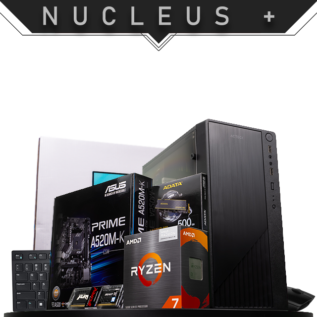 PC Nucleus + | Ryzen 7 5700G | 8 GB 3200 MHz | SSD M.2 500 GB | Gráficos integrados | Monitor | Teclado y Mouse