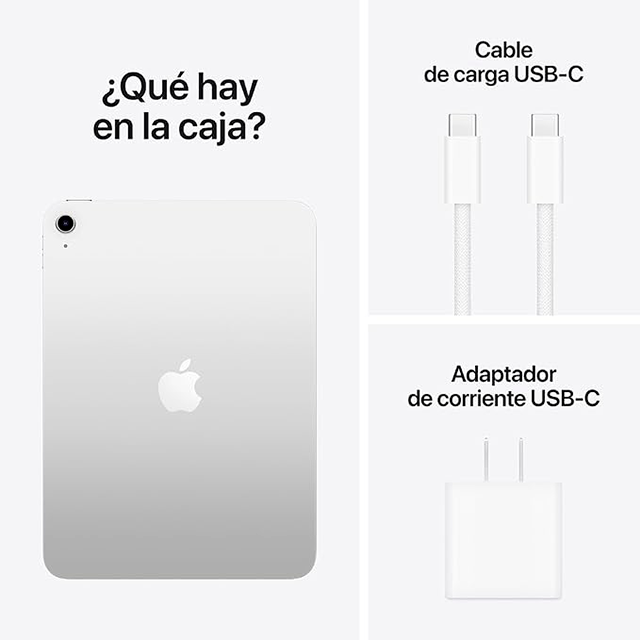 Tablet Apple iPad 11" A16, 128GB, Wi-Fi 6, Liquid Retina, Cámara 12MP, USB-C, Plata – MD3Y4LL/A