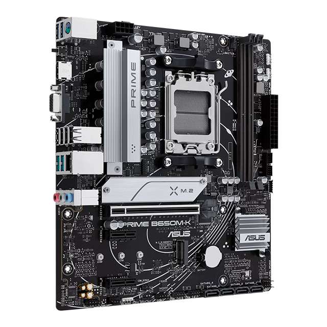Tarjeta Madre ASUS PRIME B650M-K, AM5, DDR5, 2× M.2, HDMI, VGA, Micro ATX – PRIME B650M-K